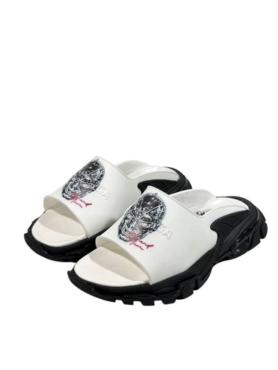 Balenciaga Graphic Slide Sandals – Black & White Edition 🖤🤍🔥