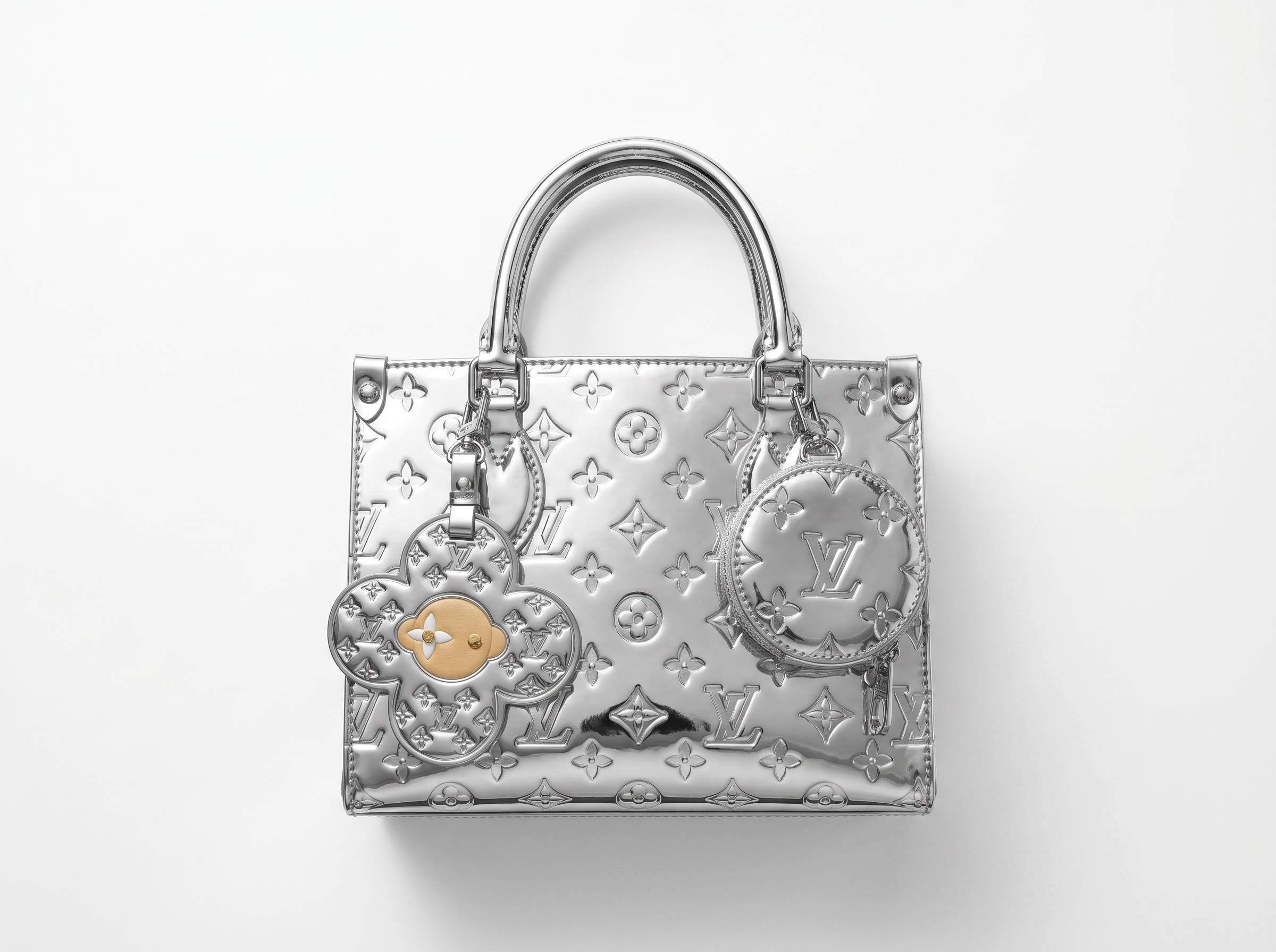 ✨ Louis Vuitton Mirror Monogram Silver Tote Bag – Luxury Statement Edition 🩶👜