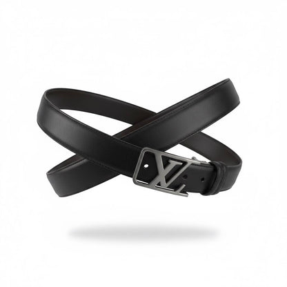 Luxury LV-Inspired Reversible Leather Belt 120cm – Premium Stainless Steel Buckle ✨