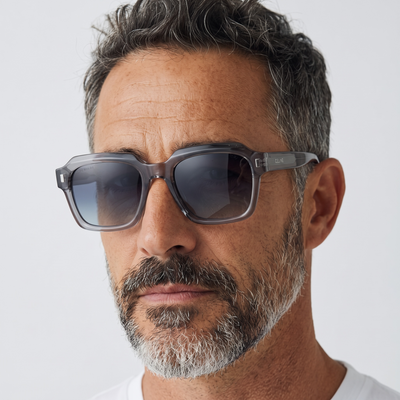 Celine Square Sunglasses – Transparent Grey Frame Blue Gradient 🕶️✨
