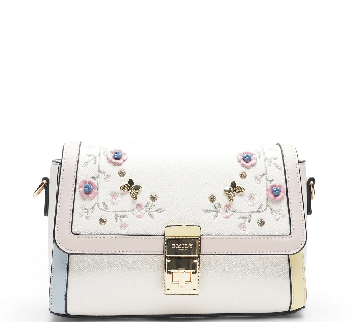 Emily Loran White Embellished Crossbody Bag 🤍👜✨