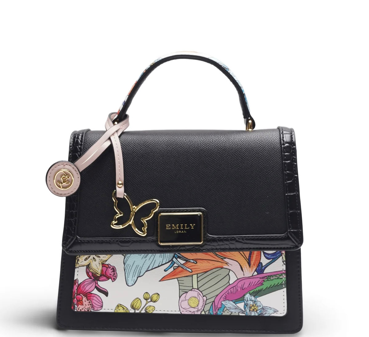 Emily Loran Black Floral Crossbody Bag 🖤👜🌸