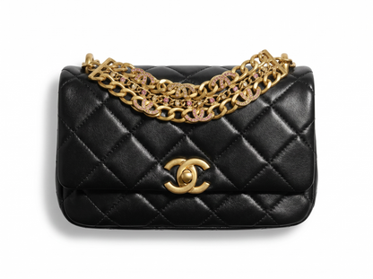 🖤 Chanel Black Crystal Chain Flap Bag 🖤