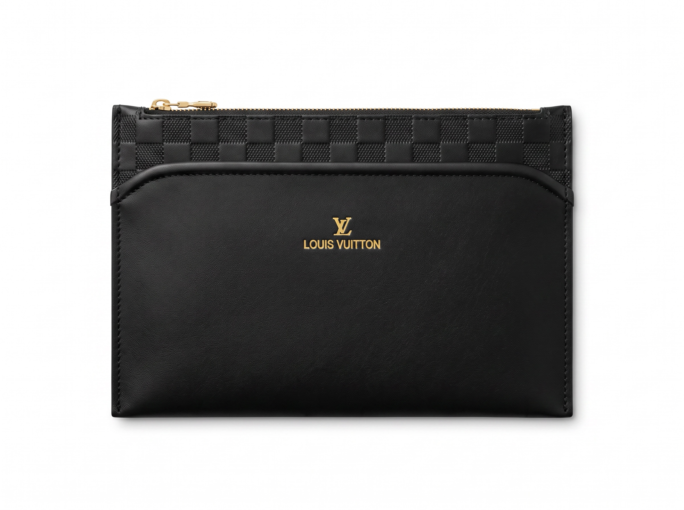 🖤✨ Louis Vuitton Pochette Voyage MM – Black Leather Clutch 👜