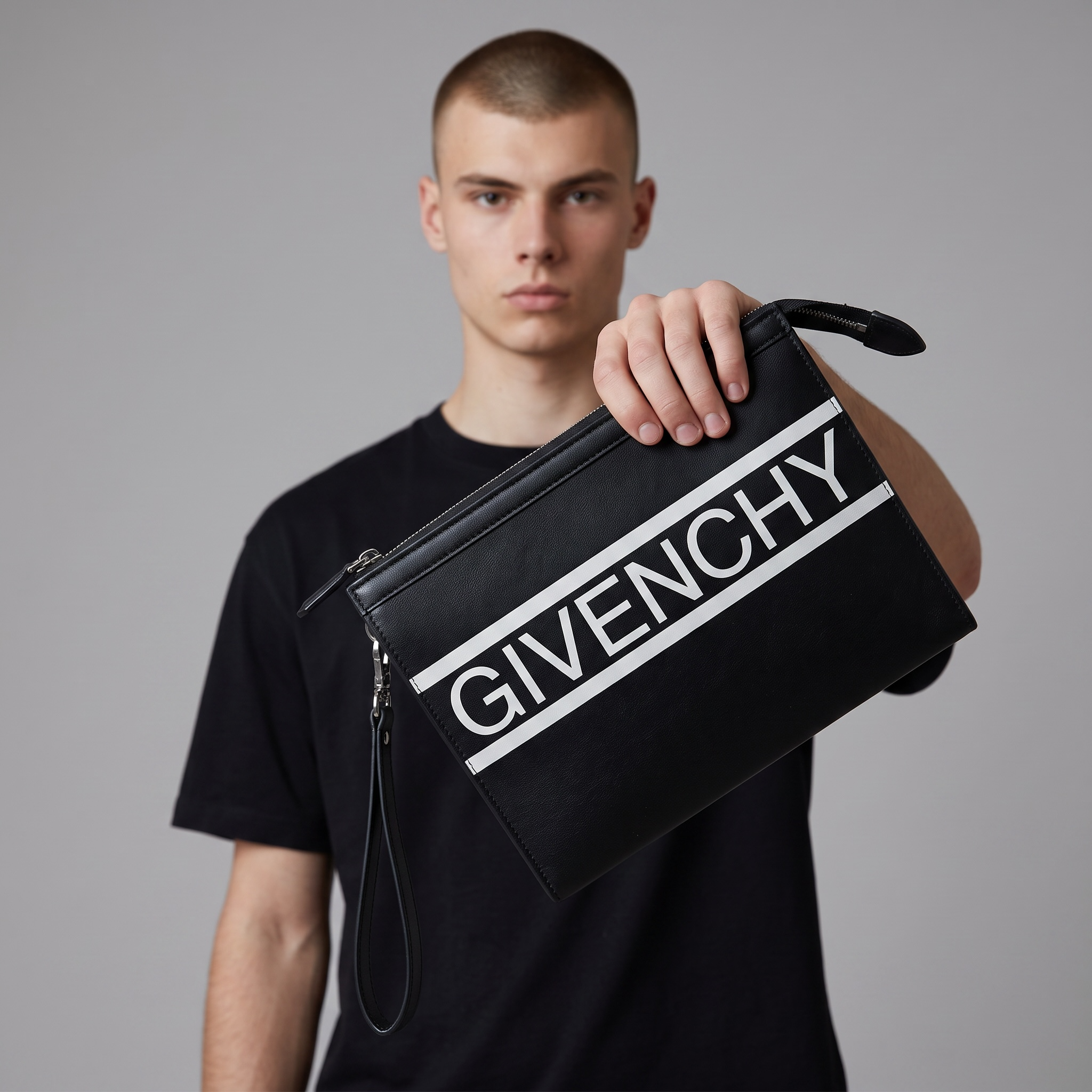 🖤 Givenchy Logo Leather Wristlet Pouch
