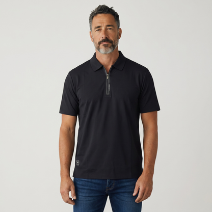 🖤✨ Emporio Armani Black Half-Zip Polo Shirt – Premium Luxury Edition 👔🔥