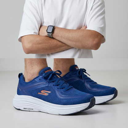 💙 Skechers Max Cushioning Running Shoes – Navy Blue