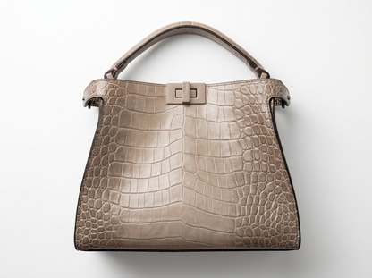 🤎 Fendi Croc-Embossed Peekaboo Tote Bag 🤎✨