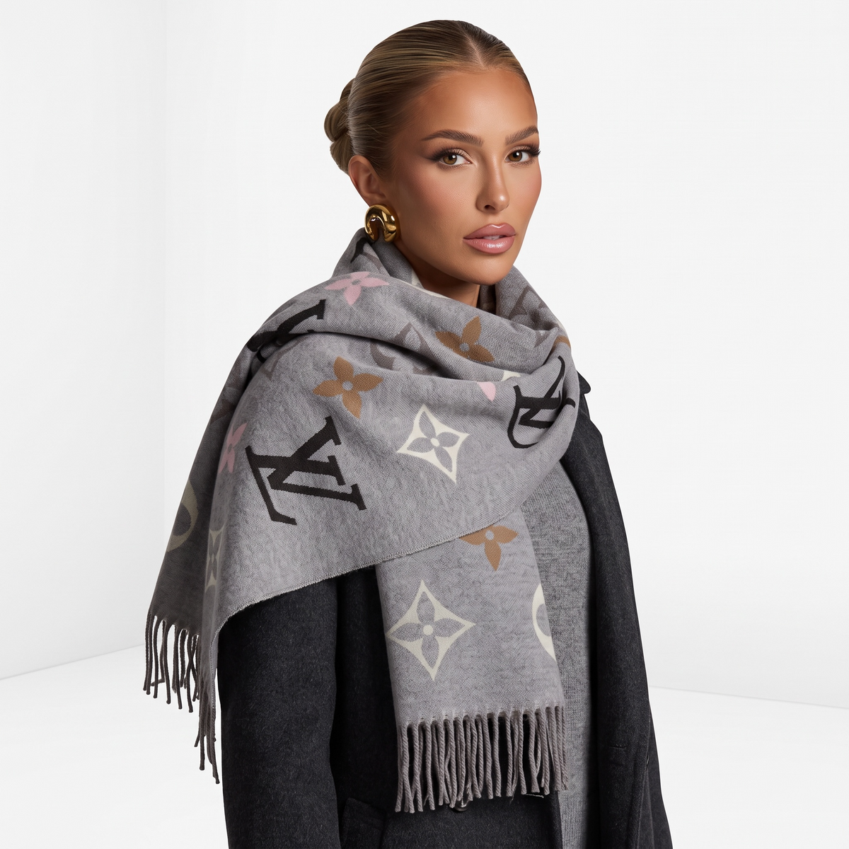 Louis Vuitton Multicolor Monogram Scarf 🧣✨ | Oversized Fringe Luxury