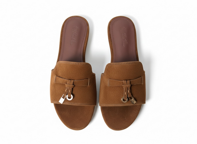 LORO PIANA Style Brown Suede Slides 🤎✨ | Minimal Luxury Edition