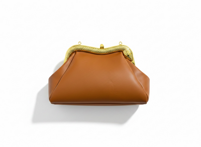 🐍 Bvlgari Serpenti Leather Clutch Bag 🤎✨