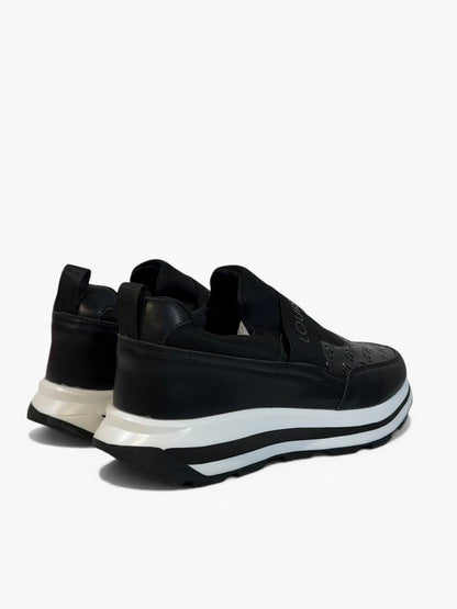 Louis Vuitton Black Monogram Slip-On Sneakers 🖤✨ Luxury Comfort Fit
