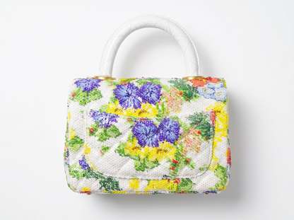 🌼 Chanel Floral Sequin Mini Top Handle Bag 🌼
