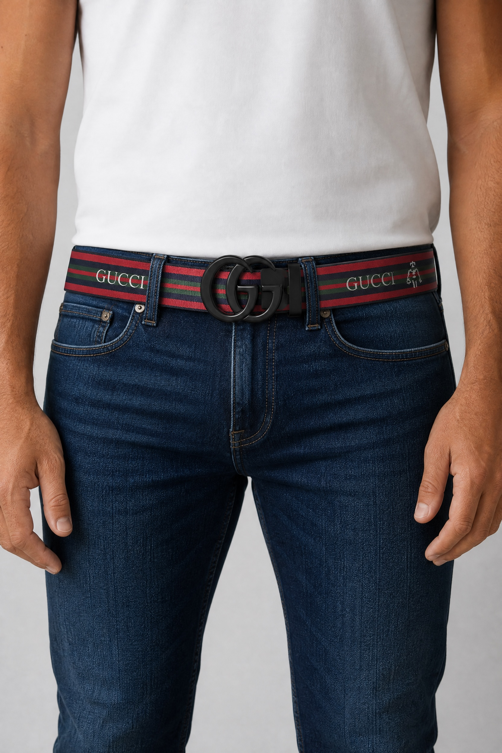 🖤 Gucci Web Stripe Belt with GG Buckle – 125cm 🇮🇹✨