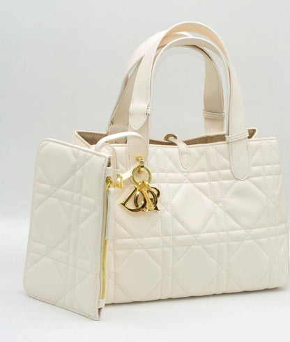 Elegant Dior Quilted Tote Bag with Charm