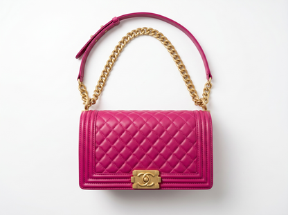 💖 Chanel Boy Quilted Flap Shoulder Bag – Hot Pink Edition