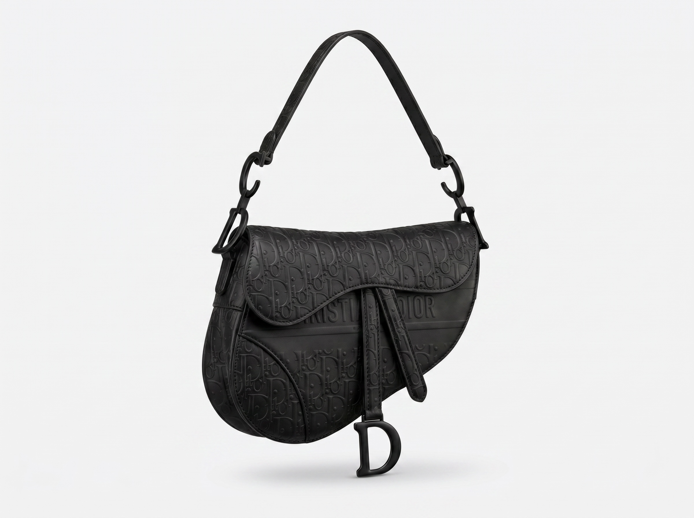 Dior Oblique Saddle Shoulder Bag – Matte Black 🖤✨