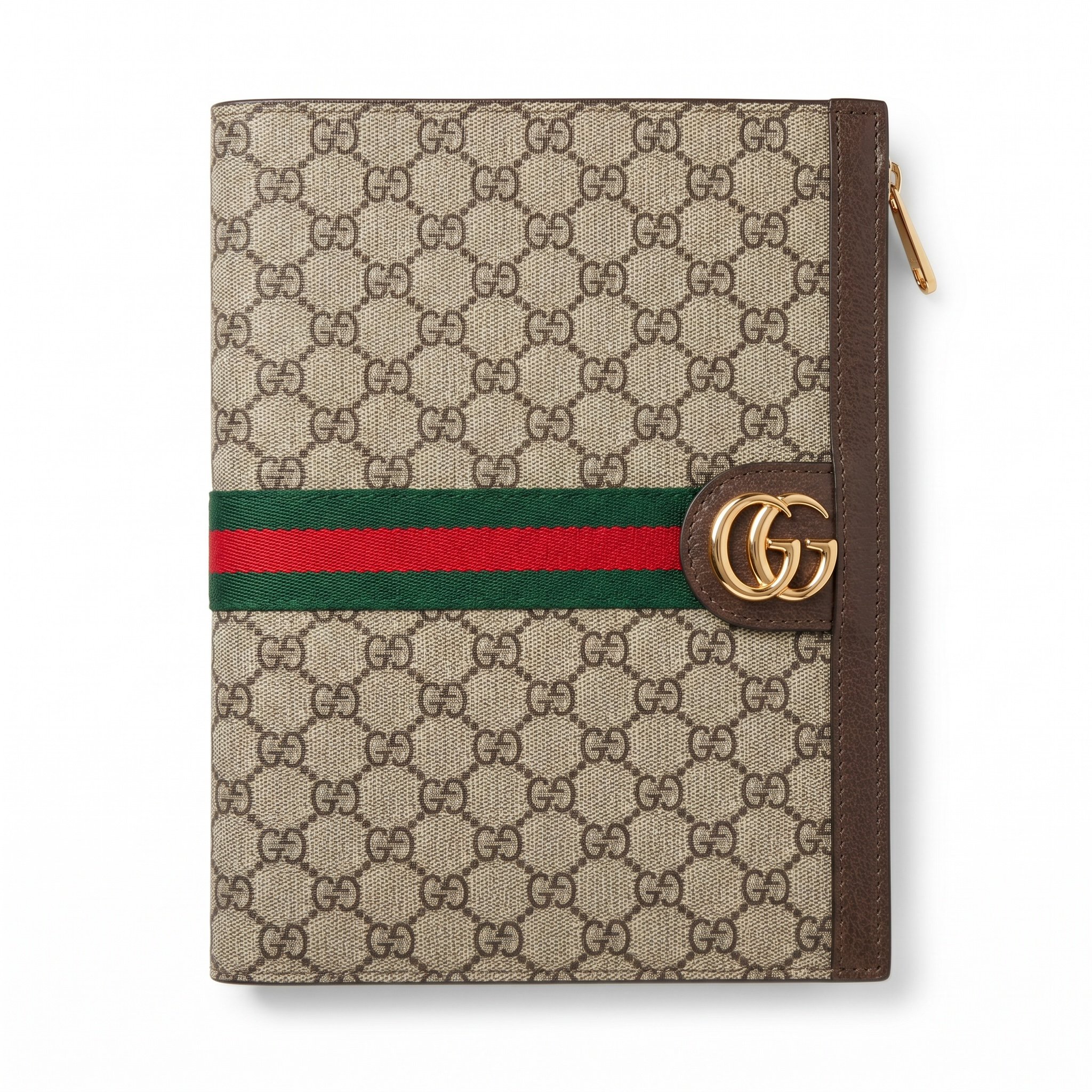 Gucci GG Supreme Web Stripe Document Clutch 🤎💚❤️✨