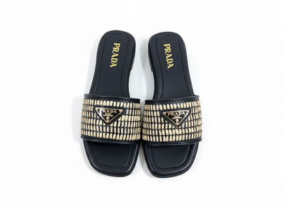 PRADA Raffia Slide Sandals 🖤✨ | Iconic Summer Luxury