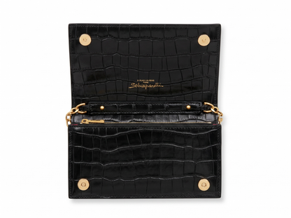 🖤 SCHIAPARELLI Keyhole Croc-Embossed Chain Bag ✨