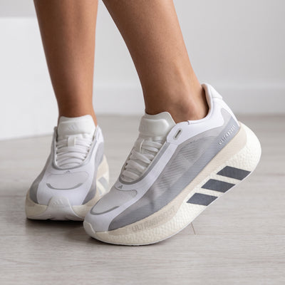 Adidas Ultraboost white grey sneakers with chunky midsole