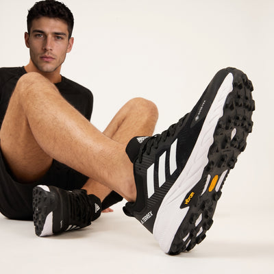 Black adidas Terrex trail sneaker with Gore‑Tex and Vibram sole