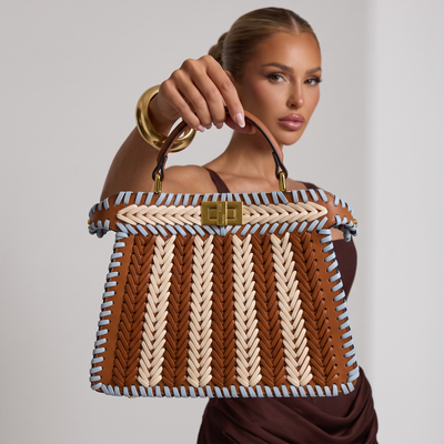 FENDI Woven Mini Top Handle Bag 🤎✨ | Artisan Statement Piece