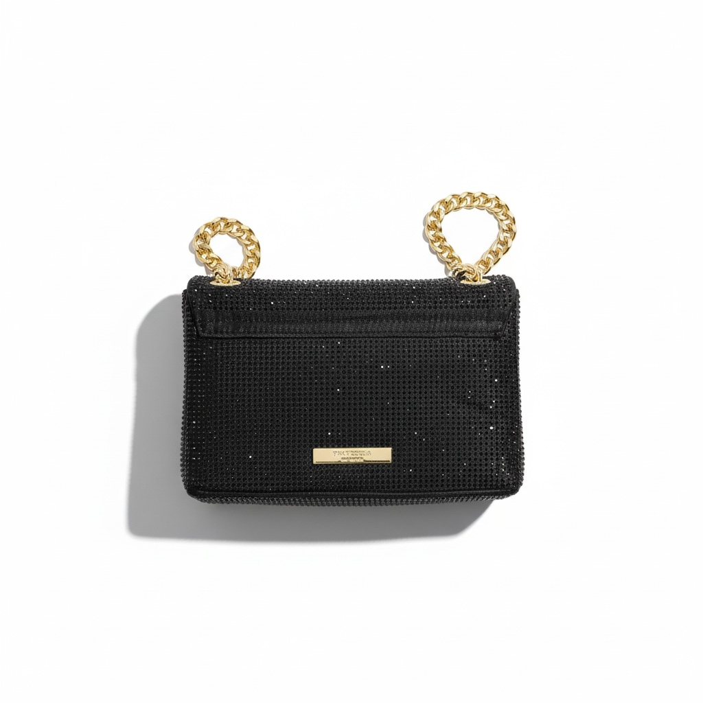 ✨ Kurt Geiger Black Crystal Eagle Chain Bag – Evening Shoulder Bag