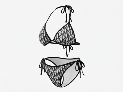 Christian Dior Oblique Triangle Bikini Set 🖤🤍🏖️