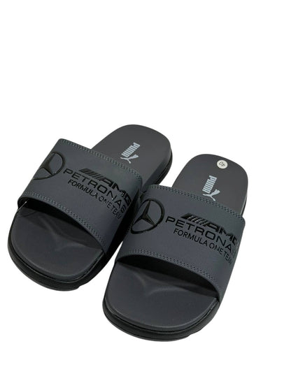 PUMA x AMG PETRONAS Slide Sandals – Grey Edition ⚙️🏁