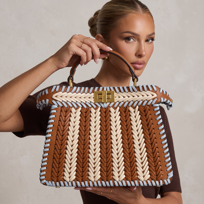 FENDI Woven Mini Top Handle Bag 🤎✨ | Artisan Statement Piece