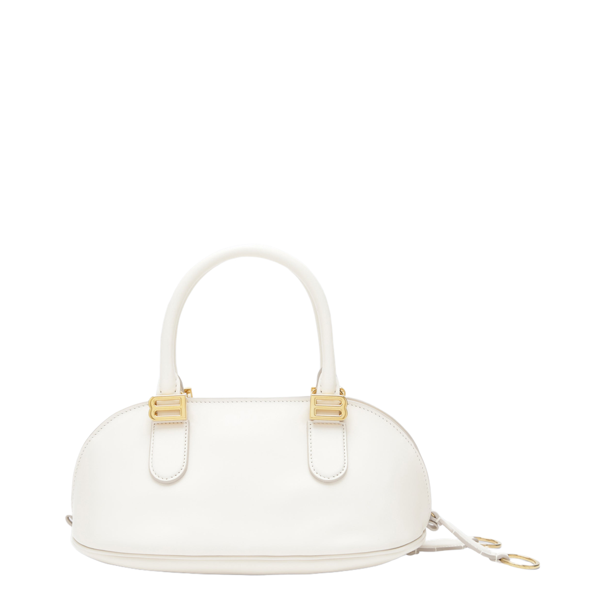 Off-white Balenciaga dome satchel with gold B hardware and detachable strap
