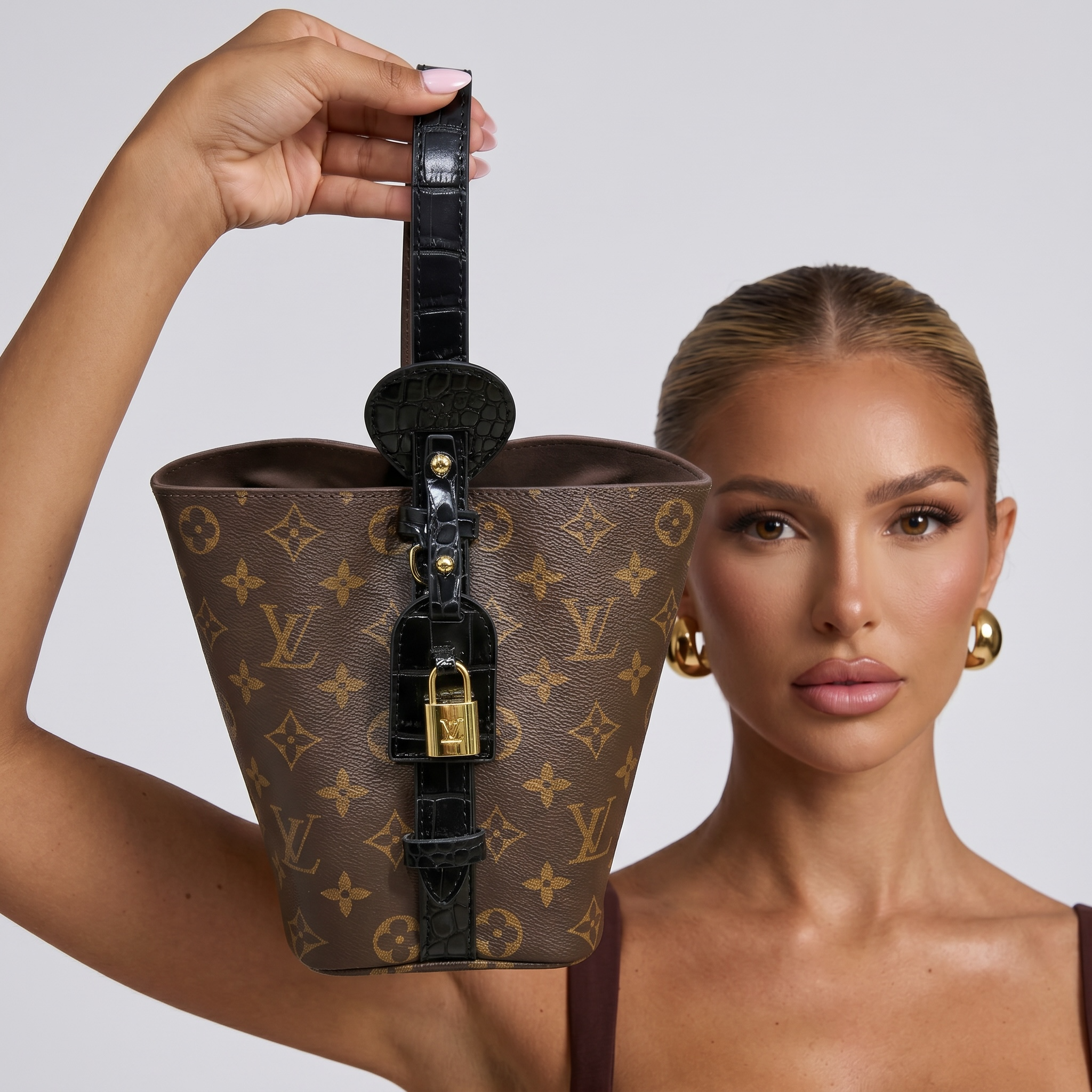 🖤 Louis Vuitton Monogram NeoNoe Bucket Bag – Black Croc Accent Edition ✨