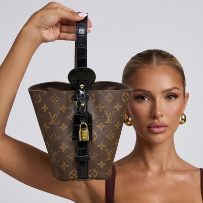🖤 Louis Vuitton Monogram NeoNoe Bucket Bag – Black Croc Accent Edition ✨