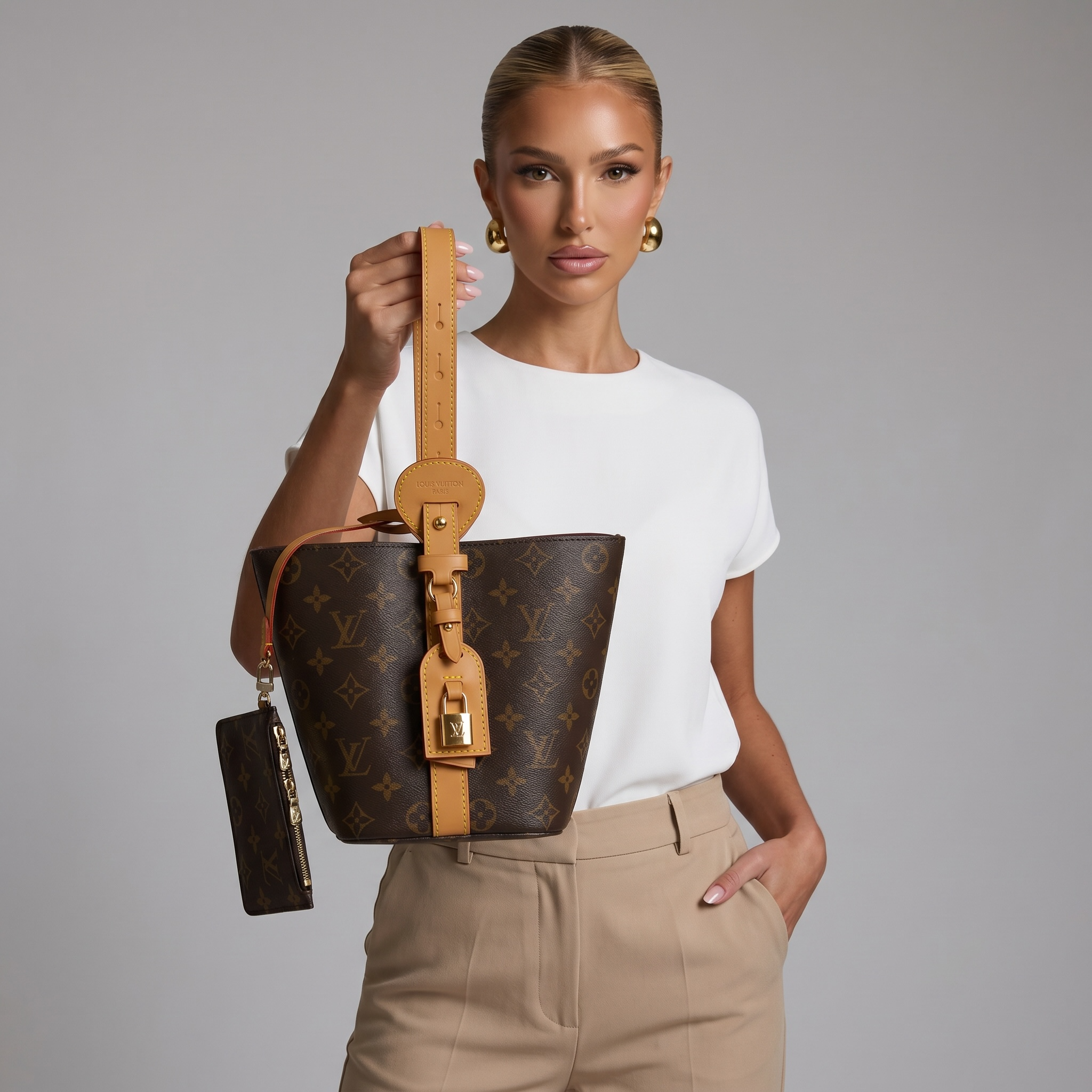 Louis Vuitton Monogram Lock Bucket Bag – Timeless Luxury Tote