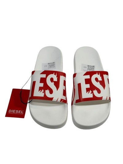 DIESEL Slides – Red Logo Statement Edition 🔴⚪