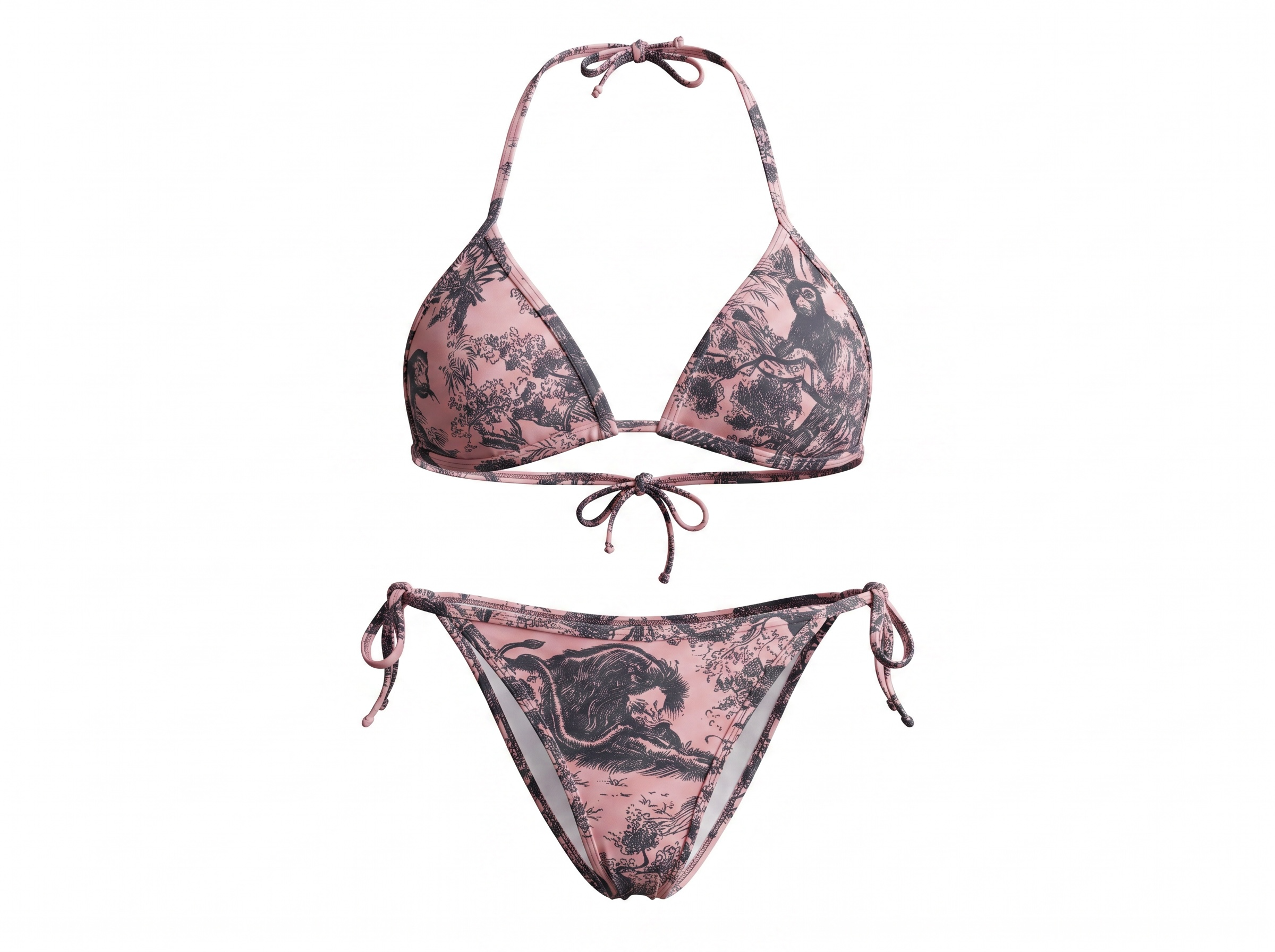 Christian Dior Toile de Jouy Pink Beach Set 🌸🖤🏖️