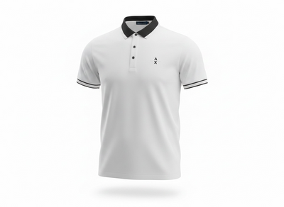 Armani Exchange White Polo Shirt 🤍🖤 Clean Contrast Essential