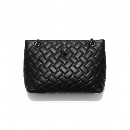 🖤 Kurt Geiger Black Quilted Eagle Shoulder Bag – Large Chain Tote