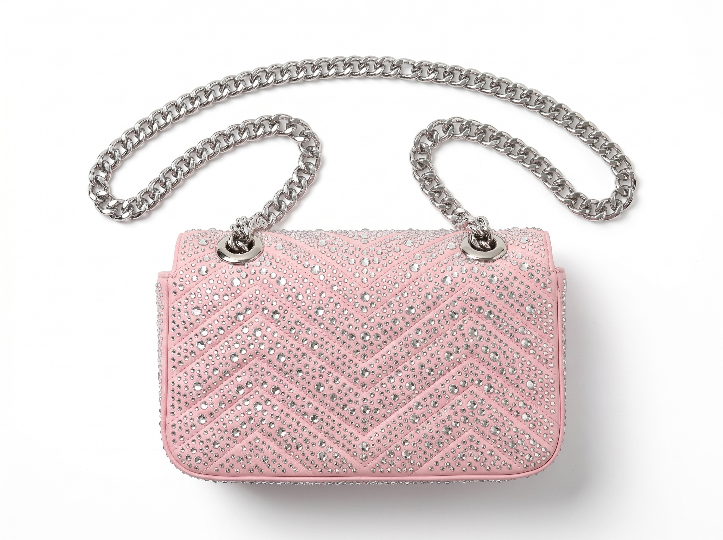 ✨ Gucci GG Marmont Crystal Shoulder Bag – Blush Pink Glam Edition ✨