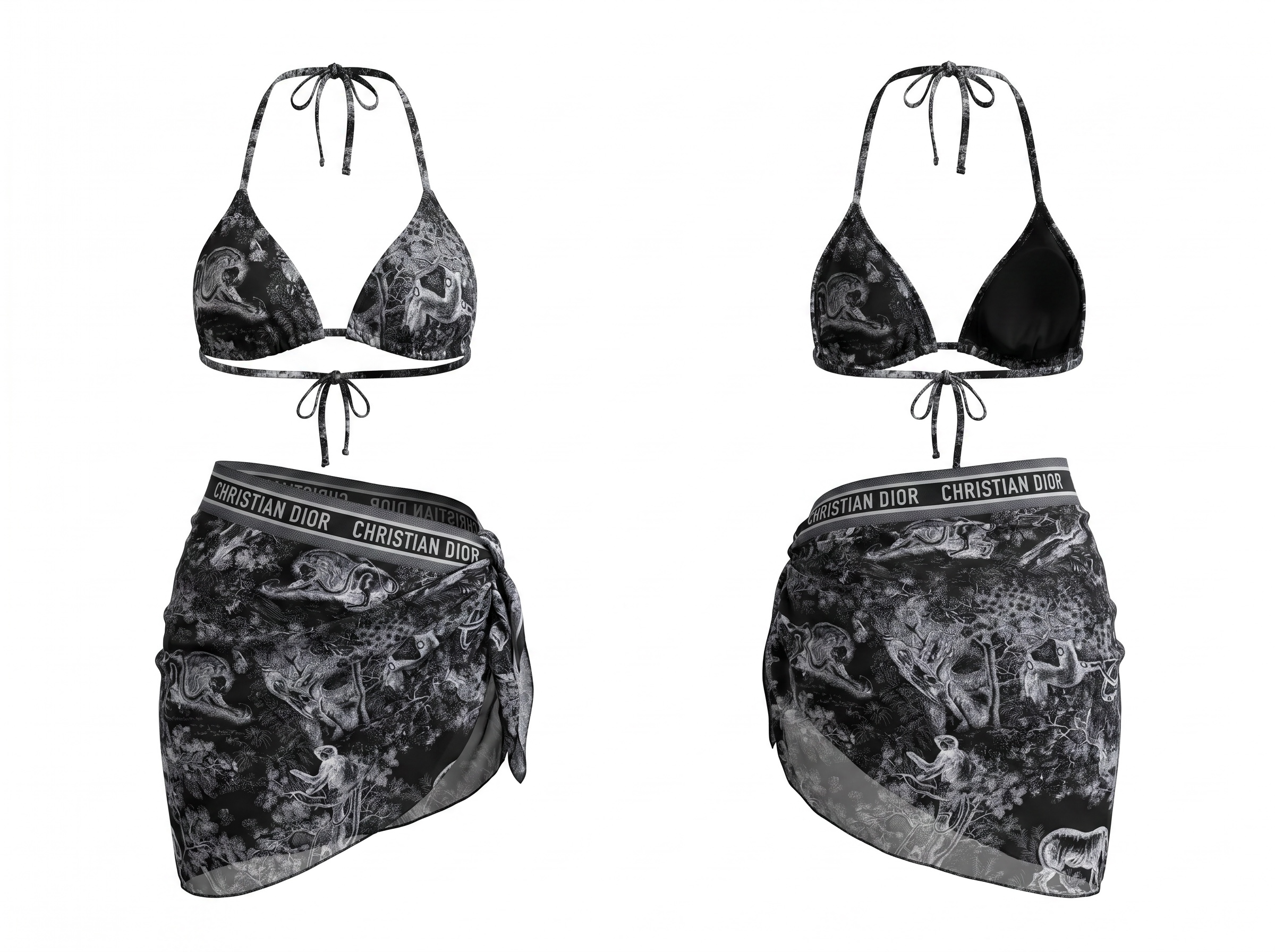 Dior Toile de Jouy Sauvage Bikini Set with Pareo