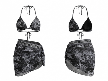 Dior Toile de Jouy Sauvage Bikini Set with Pareo