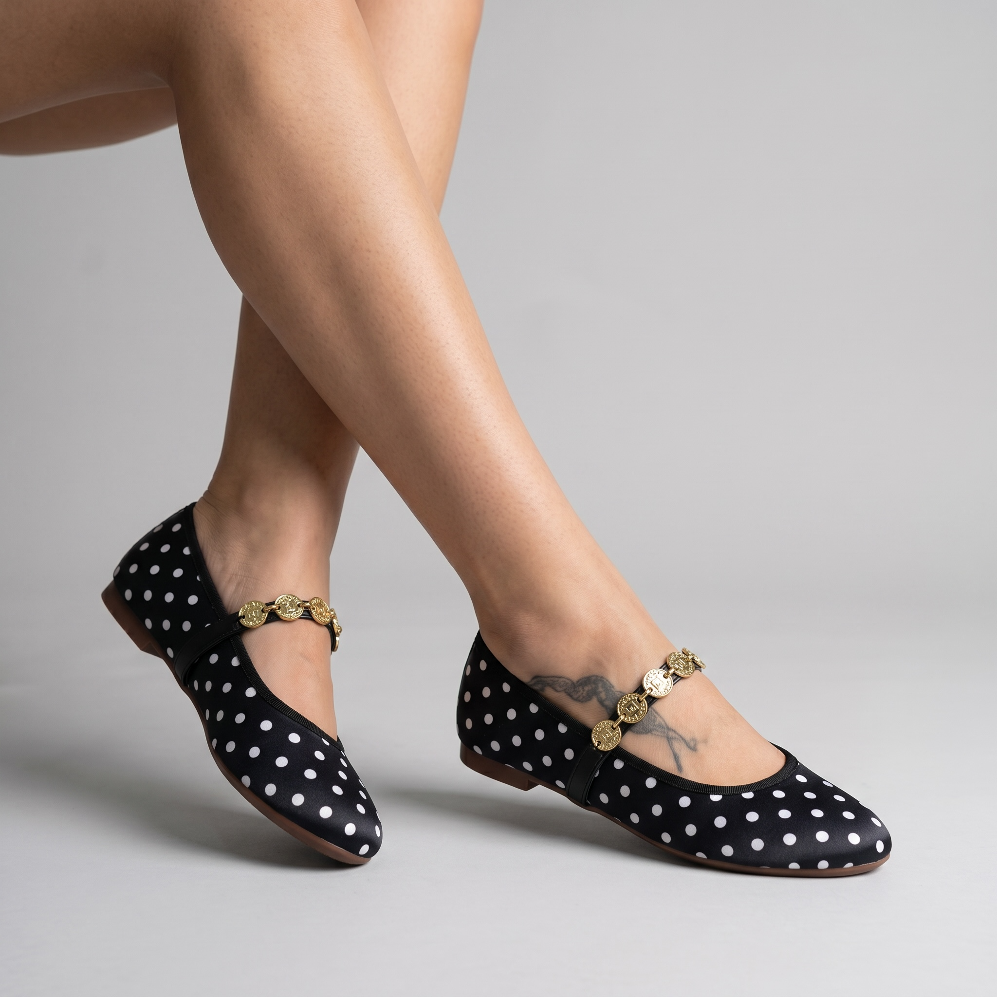 Polka Dot Mary Jane Ballet Flats ✨🖤
