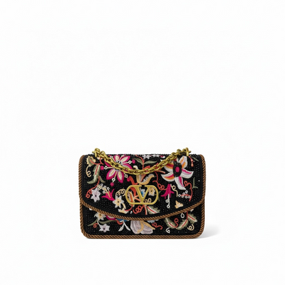 Valentino VLOGO Embroidered Floral Chain Shoulder Bag 🌸✨