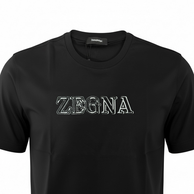 ZEGNA Signature Black Logo T-Shirt 🖤✨ Premium Minimal Style
