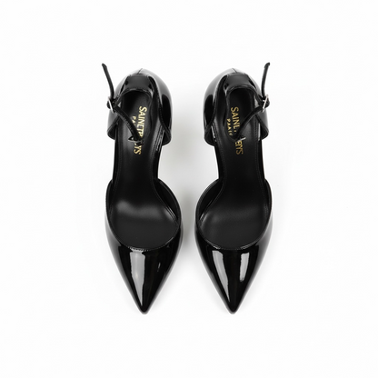 Saint Laurent Opyum Black Patent Pumps with Black YSL Heel 🖤