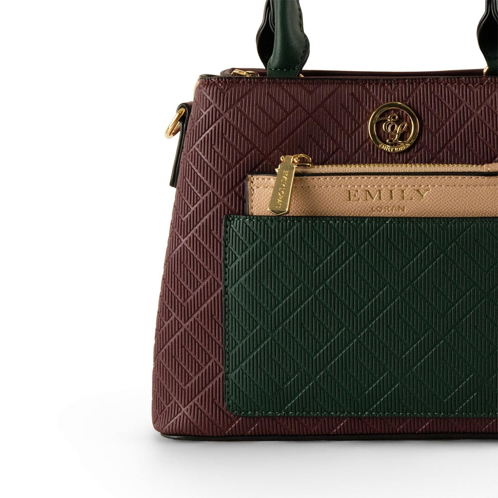 Emily Loran Colorblock Structured Handbag 👜✨💚