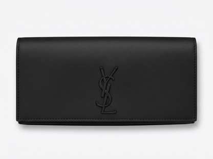 Saint Laurent Matte Black YSL Leather Clutch 🖤✨👛🔥
