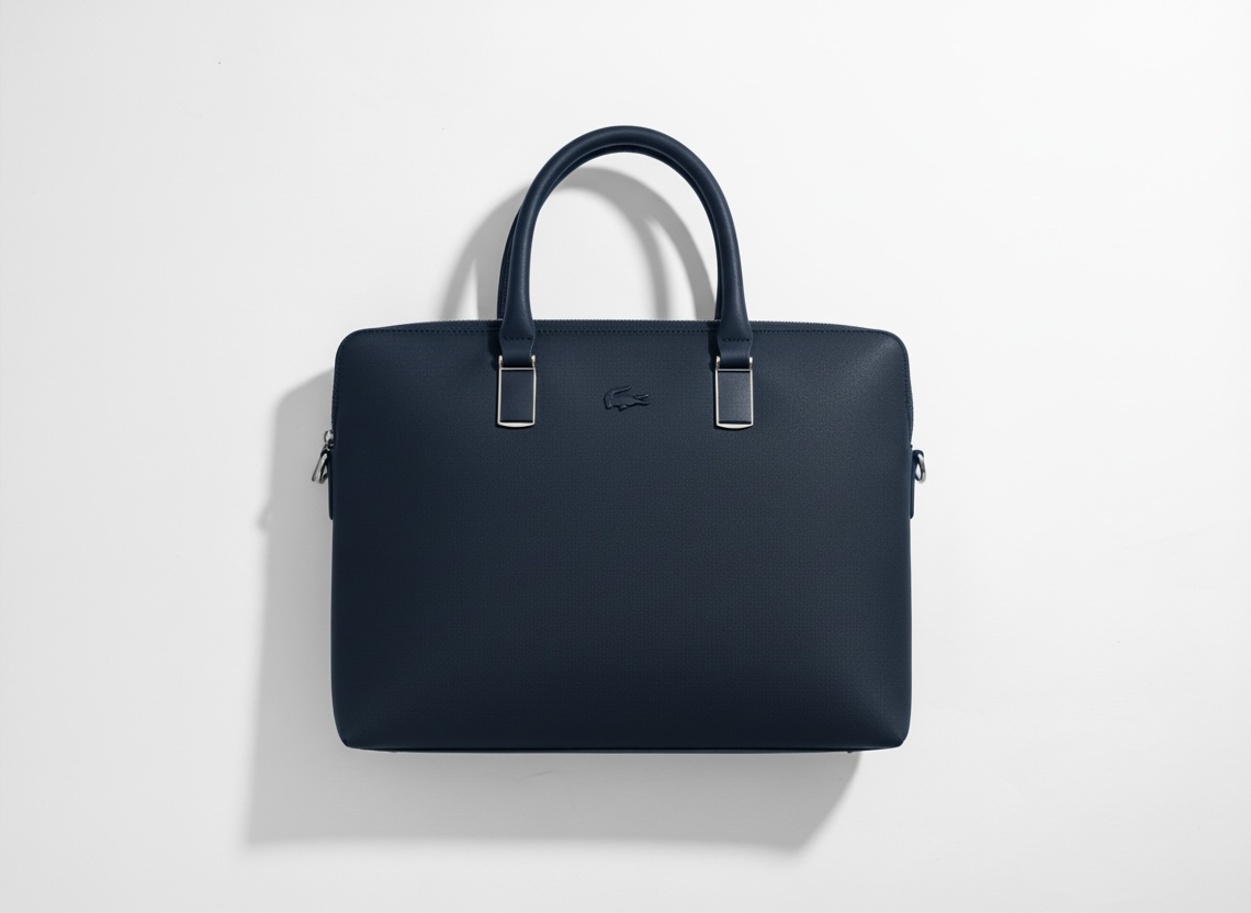 LACOSTE Classic Leather Briefcase 💼🔵 | Minimal Executive Edition ...
