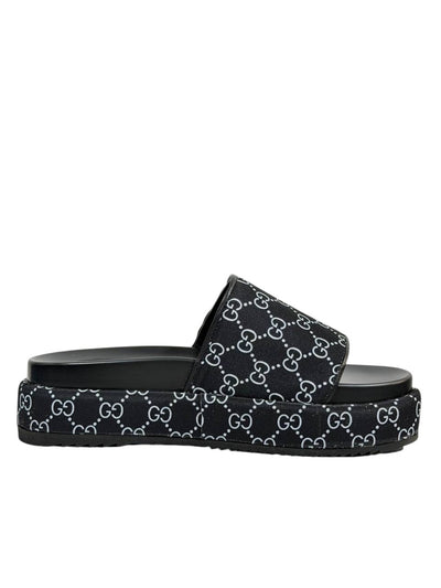 GUCCI GG Canvas Slide Sandals – Black Monogram Edition 🖤🌀